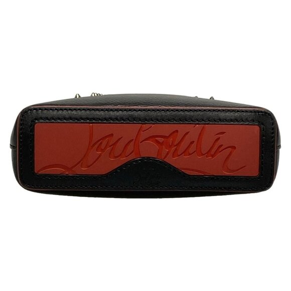Auth CHRISTIAN LOUBOUTIN Cabata N/S Mini Black Red Leather Rubber Tote Bag - Picture 16 of 16